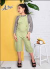 Cream Colour Latest Designer Fancy Western Type Dangri Mati Stretchable Lycra Children Wear Collcetion 1614